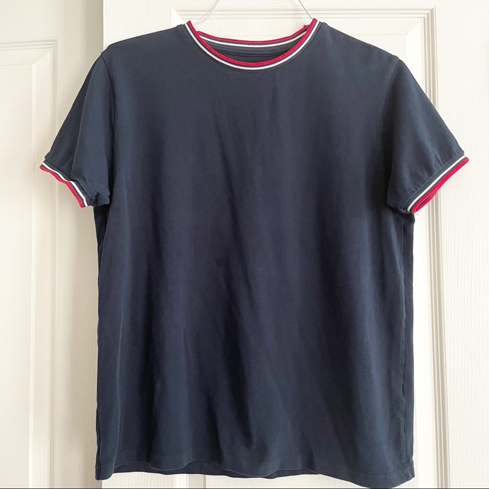 Denim & Flower Men’s Short Sleeve Tee Navy Stripe